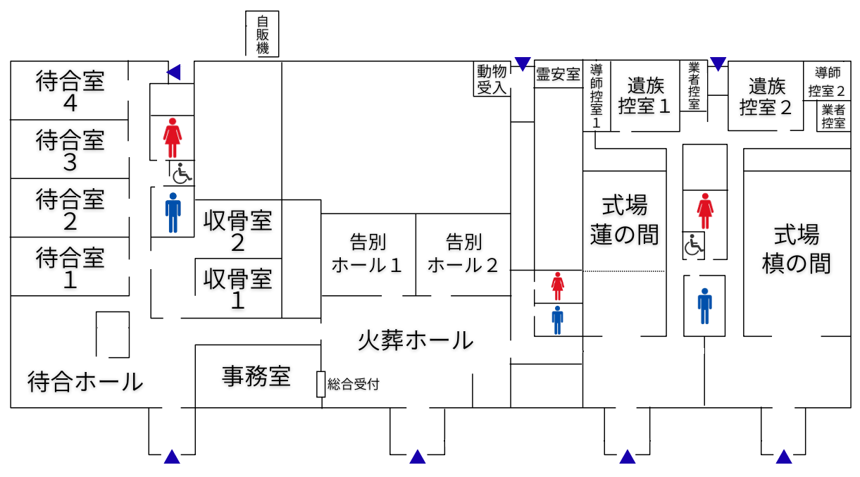 愛西市総合斎苑の館内案内図